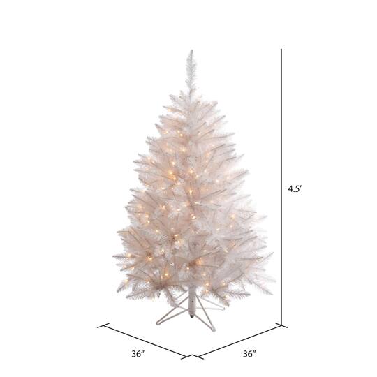 4.5ft. Pre-Lit Sparkle White Spruce Artificial Christmas Tree, Pure White LED Lights